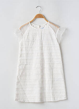 Robe mi-longue manches courtes manches courtes blanc MAYORAL fille