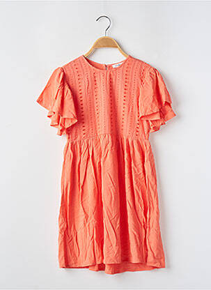 Robe mi-longue manches courtes manches courtes orange MINI MOLLY fille