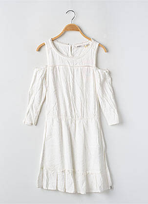 Robe mi-longue col rond manches longues blanc GARCIA fille