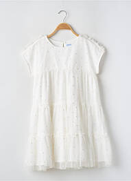 Robe mi-longue manches courtes manches courtes blanc MAYORAL fille