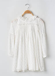 Robe mi-longue col claudine manches longues blanc MAYORAL fille