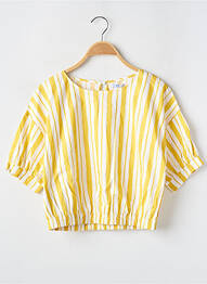 Top fermeture boutonnée au dos manches courtes jaune MAYORAL fille