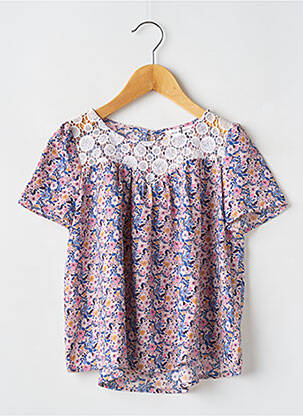 Blouse manches courtes manches courtes rose MINI MOLLY fille