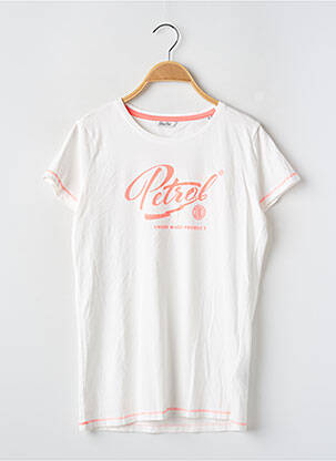 T-shirt coupe droite manches courtes blanc PETROL INDUSTRIES fille