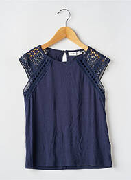Top fermeture boutonnée au dos manches courtes bleu MINI MOLLY fille
