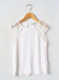Top coupe droite manches courtes blanc MINI MOLLY fille