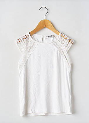 Top coupe droite manches courtes blanc MINI MOLLY fille
