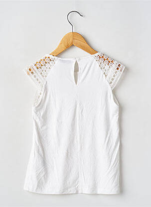 Top coupe droite manches courtes blanc MINI MOLLY fille