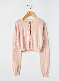 Gilet manches longues coupe droite rose GARCIA fille