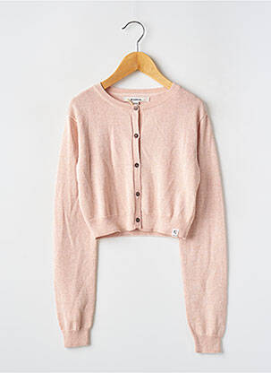 Gilet manches longues coupe droite rose GARCIA fille