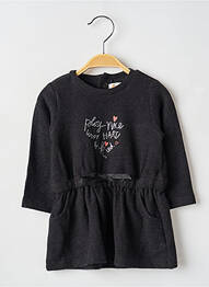 Robe mi-longue col rond manches longues noir BABY BOL fille