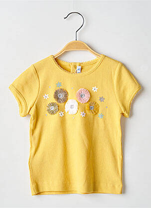 T-shirt fermeture boutonnée au dos manches courtes jaune MAYORAL fille