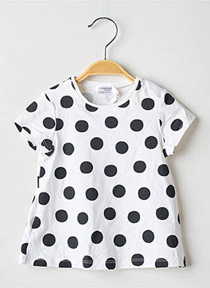Robe mi-longue manches courtes manches courtes blanc MAYORAL fille