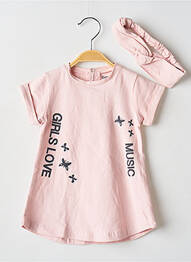 Robe mi-longue manches courtes manches courtes rose BABY BOL fille