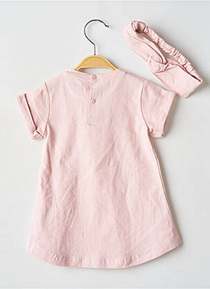 Robe mi-longue manches courtes manches courtes rose BABY BOL fille