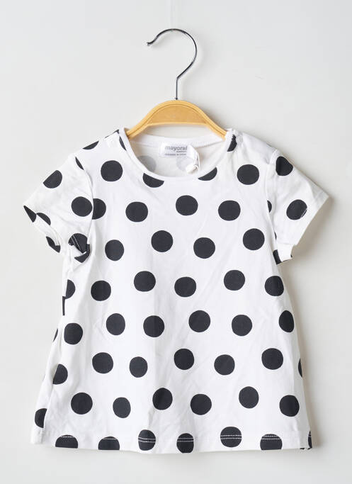 Robe mi-longue blanc MAYORAL pour fille