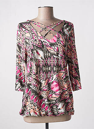 T-shirt manches 3/4 manches 3/4 rose MULTIPLES femme
