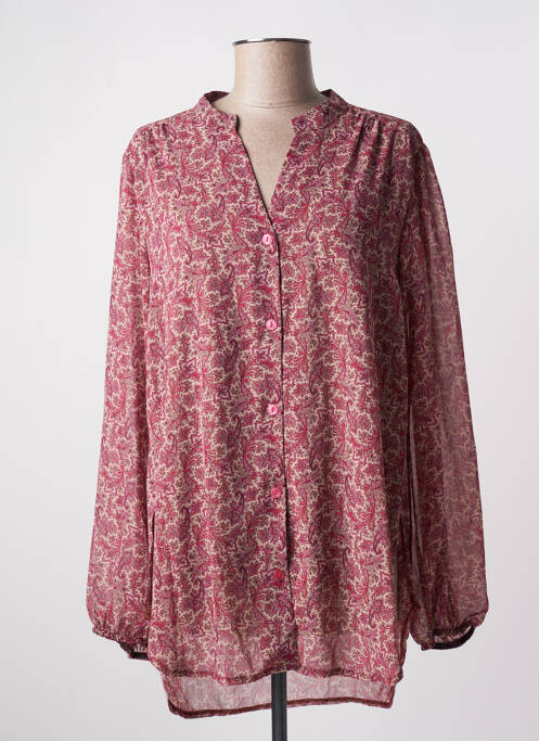 Tunique manches longues tissage crêpe rose MULTIPLES femme