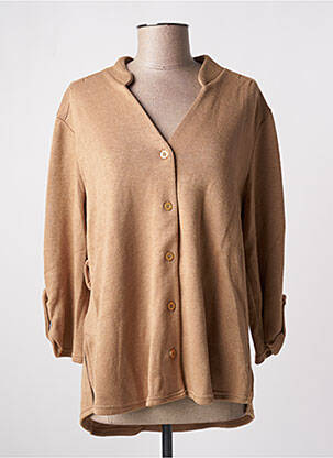 Gilet manches longues manches 3/4 marron MULTIPLES femme
