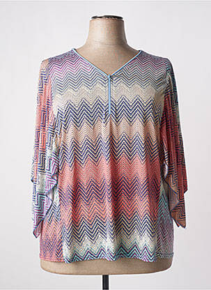 T-shirt manches 3/4 manches 3/4 bleu MULTIPLES femme