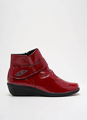 Bottines/boots bout rond talon de 4 à 6cm rouge OTTILIA femme