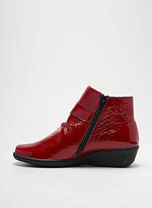 Bottines/boots bout rond talon de 4 à 6cm rouge OTTILIA femme