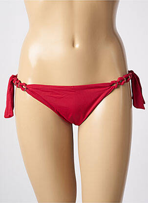 Bas de maillot de bain effet matière satinée bikini rouge AUBADE femme