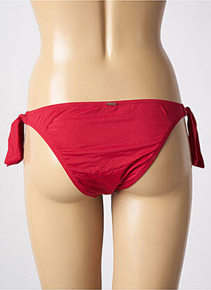 Bas de maillot de bain effet matière satinée bikini rouge AUBADE femme