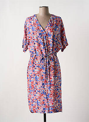 Robe mi-longue imprimé fantaisie manches courtes rouge SANDWICH femme