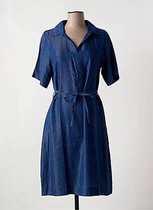 Robe mi-longue manches courtes manches courtes bleu EPINE & NOISETTE femme