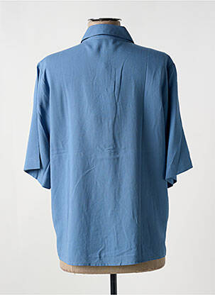 Chemisier tissage crêpe manches 3/4 bleu SUNCOO femme
