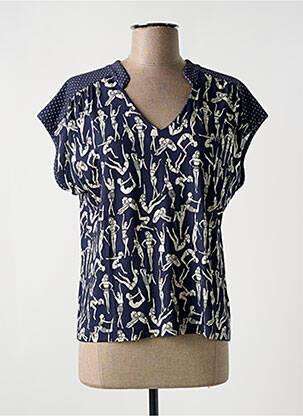 T-shirt imprimé fantaisie manches courtes bleu LE PETIT BAIGNEUR femme