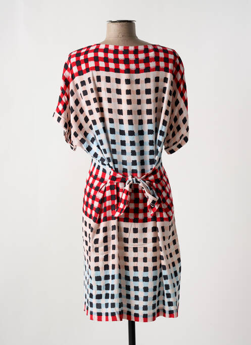Robe mi-longue tissage crêpe manches courtes rouge SANDWICH femme