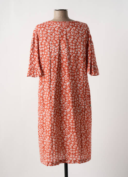 Robe mi-longue orange ME-TISSE pour femme