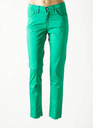 Pantalon slim tissage popeline taille normale vert LCDN femme