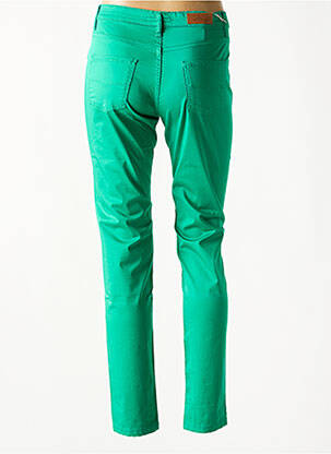 Pantalon slim tissage popeline taille normale vert LCDN femme