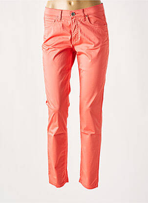 Pantalon slim tissage popeline taille normale orange LCDN femme