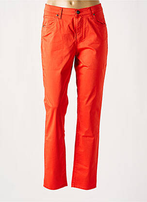 Pantalon droit stretch taille normale orange LCDN femme