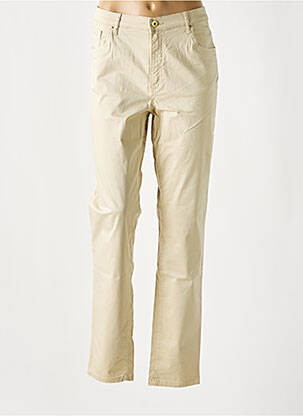 Pantalon slim tissage popeline taille normale beige LCDN femme