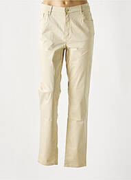 Pantalon slim tissage popeline taille normale beige LCDN femme