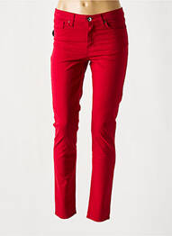 Pantalon slim tissage popeline taille normale rouge LCDN femme