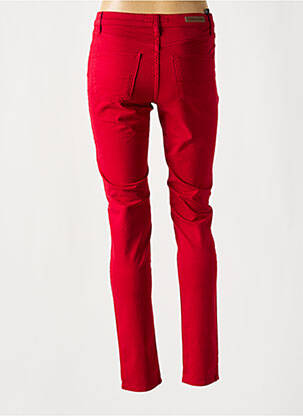 Pantalon slim tissage popeline taille normale rouge LCDN femme