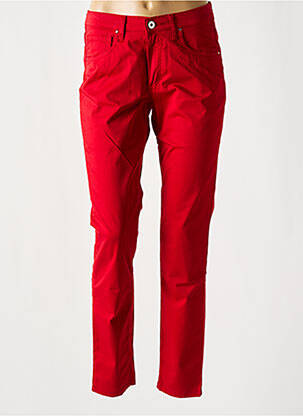 Pantalon slim tissage popeline taille normale rouge LCDN femme