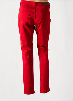 Pantalon slim tissage popeline taille normale rouge LCDN femme