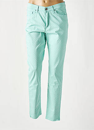 Pantalon slim tissage popeline taille normale vert LCDN femme