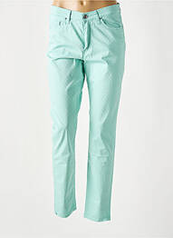 Pantalon slim tissage popeline taille normale vert LCDN femme