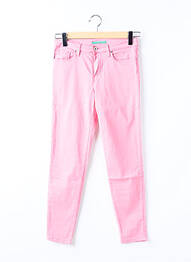 Pantalon slim tissage popeline taille normale rose LCDN femme