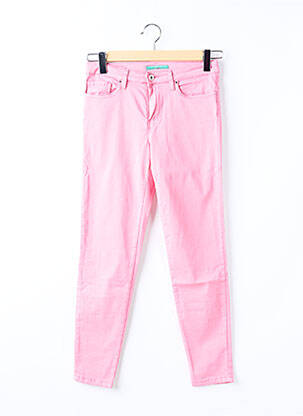 Pantalon slim tissage popeline taille normale rose LCDN femme