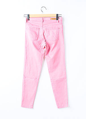 Pantalon slim tissage popeline taille normale rose LCDN femme