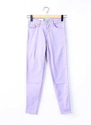 Pantalon slim tissage popeline taille normale violet LCDN femme